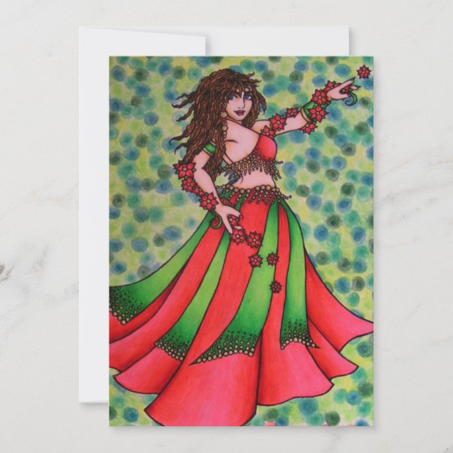 Christmas Belly Dancer Invitation (Front)