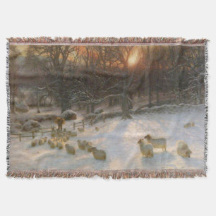 Christmas Beneath The Snow Encumbered Branches Throw Blanket