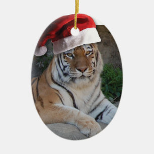 Christmas Bengal Tiger Ceramic Ornament