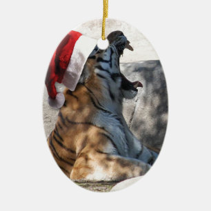 Christmas Bengal Tiger Ceramic Tree Decoration