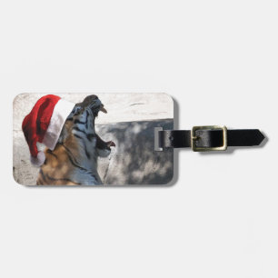 Christmas Bengal Tiger Luggage Tag