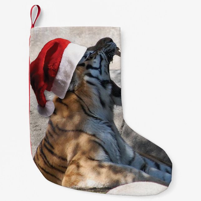 Christmas Bengal Tiger Small Christmas Stocking (Front)
