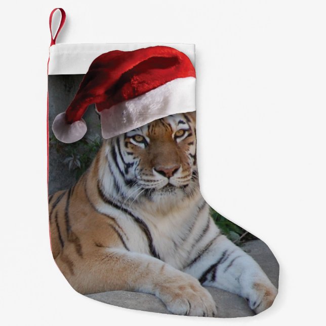 Christmas Bengal Tiger Small Christmas Stocking (Front)