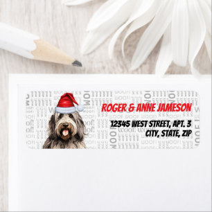 Christmas Bergamasco Dog Holiday Address Return Address Label