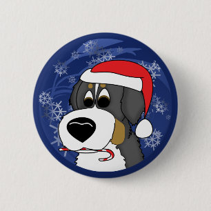 Christmas Bernese Mountain Dog 6 Cm Round Badge