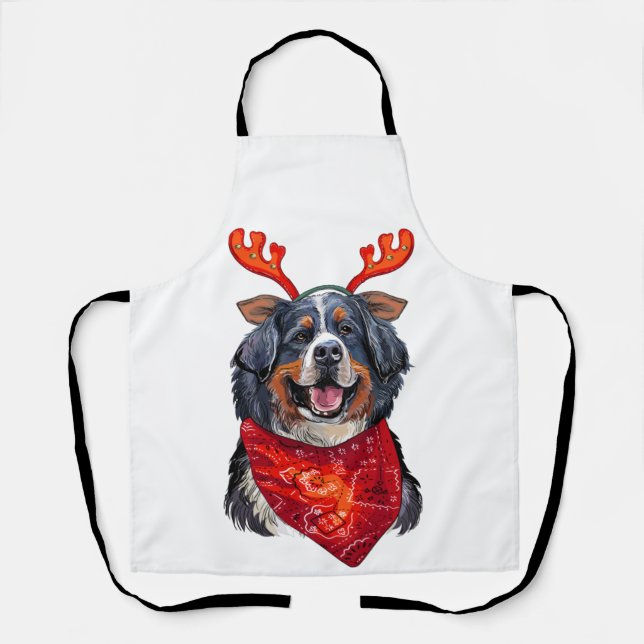 Christmas Bernese Mountain Dog Apron (Front)