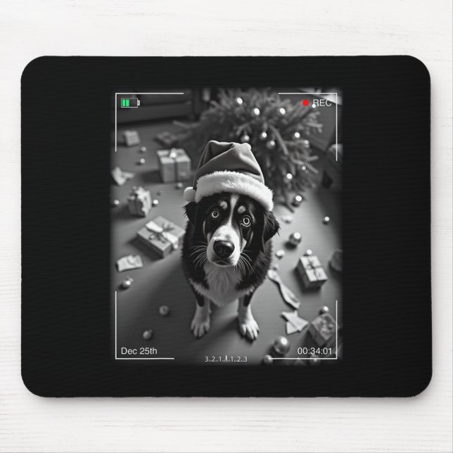 Christmas Bernese Mountain Dog Caught On Camera  Mouse Pad (Front)
