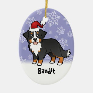 Christmas Bernese Mountain Dog Ceramic Ornament