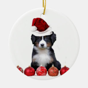 Christmas Bernese Mountain dog Ceramic Tree Decoration