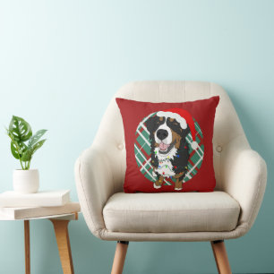 Christmas Bernese Mountain Dog Cushion
