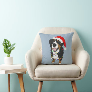 Christmas Bernese Mountain Dog  Cushion
