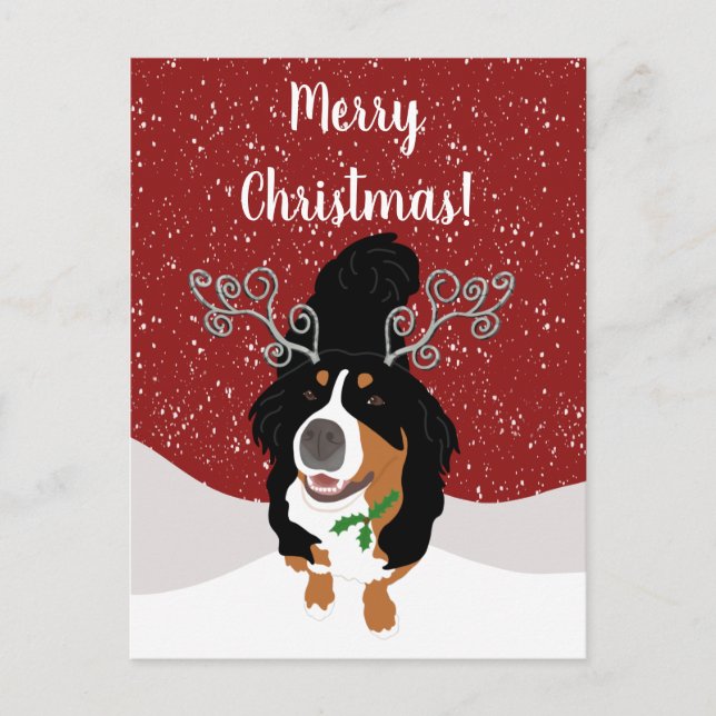 Christmas Bernese mountain Dog Gift Card (Front)