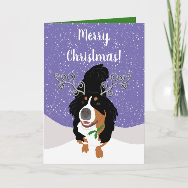Christmas Bernese mountain Dog Gift Card (Front)