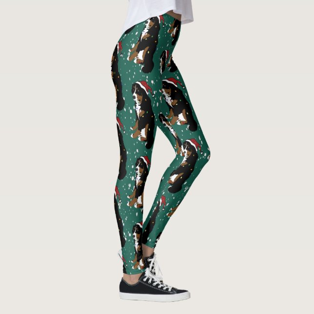 Christmas Bernese Mountain Dog  Leggings (Right)