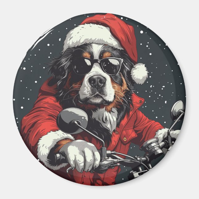 Christmas Bernese Mountain Dog Magnet (Front)