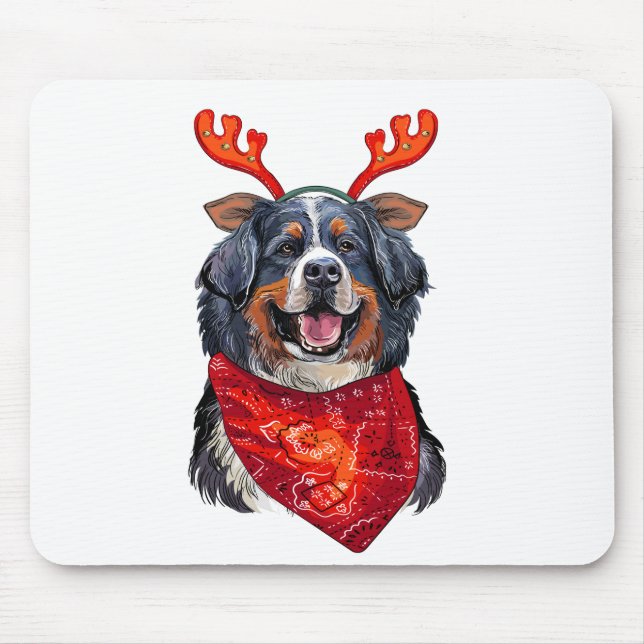 Christmas Bernese Mountain Dog Mouse Pad (Front)