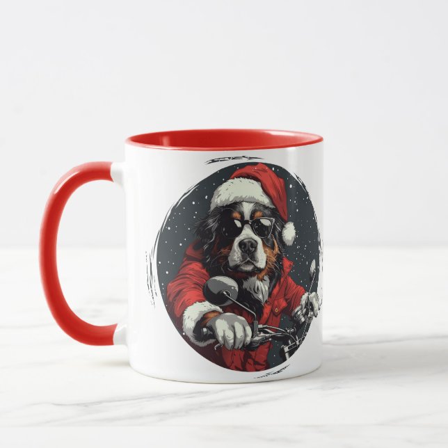 Christmas Bernese Mountain Dog Mug (Left)