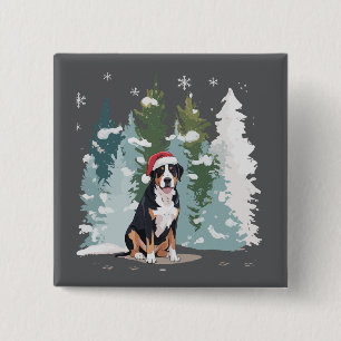 Christmas Bernese Mountain Dog Mum Puppy Winter 15 Cm Square Badge