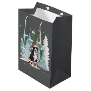 Christmas Bernese Mountain Dog Mum Puppy Winter Medium Gift Bag