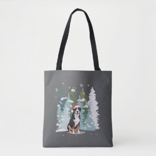 Christmas Bernese Mountain Dog Mum Puppy Winter Tote Bag