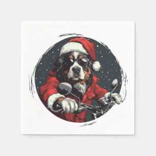 Christmas Bernese Mountain Dog Napkin