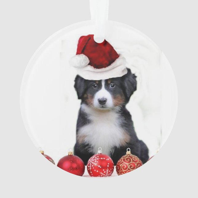 Christmas Bernese Mountain Dog Ornament (Back)