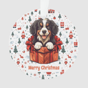 Christmas Bernese Mountain Dog Personalised Ornament