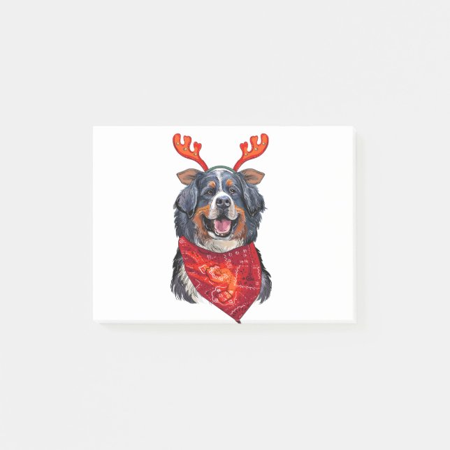 Christmas Bernese Mountain Dog Post-it Notes (Front)