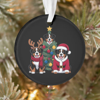 Christmas Bernese Mountain Dog Santa Xmas Tree Ornament