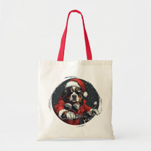 Christmas Bernese Mountain Dog Tote Bag