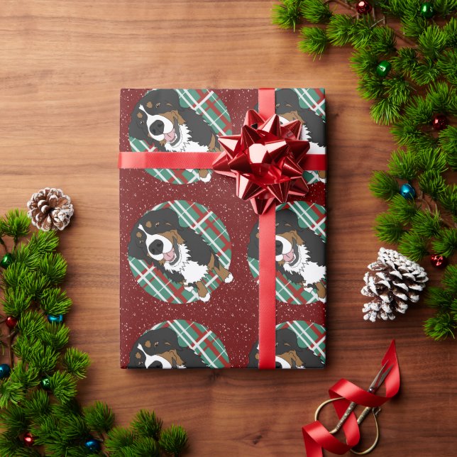 Christmas Bernese Mountain Dog  Wrapping Paper (Holiday Gift)