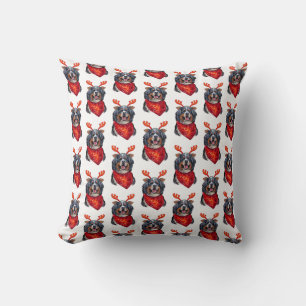Christmas Bernese Mountain Dog Wrapping Paper Cushion
