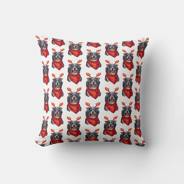 Christmas Bernese Mountain Dog Wrapping Paper Cushion (Front)