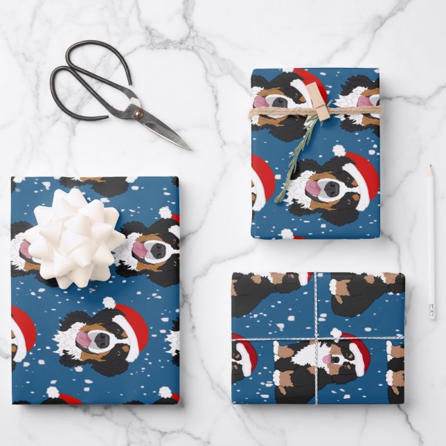 Christmas Bernese Mountain Dog  Wrapping Paper Sheet (Front)