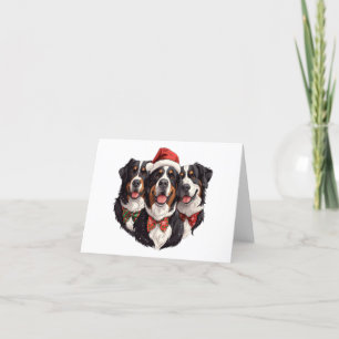 Christmas Bernese Mountain Dogs Holiday Card