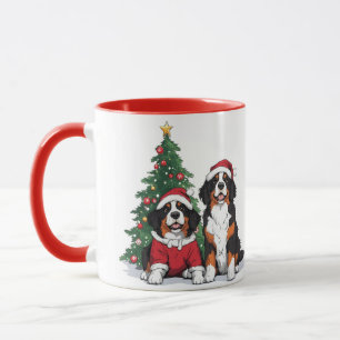 Christmas Bernese Mountain Dogs Mug