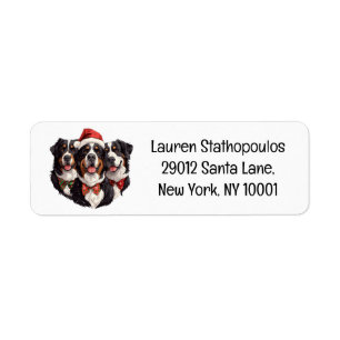 Christmas Bernese Mountain Dogs Return Address Label