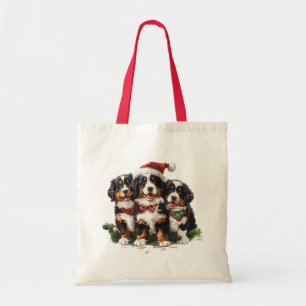 Christmas Bernese Mountain Dogs Tote Bag