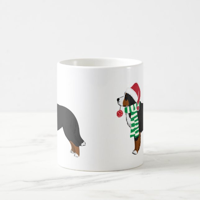 Christmas Bernese Mountain Holiday Dog Coffee Mug (Center)