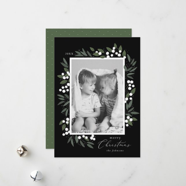 Christmas Berries Holiday Card (Front/Back In Situ)