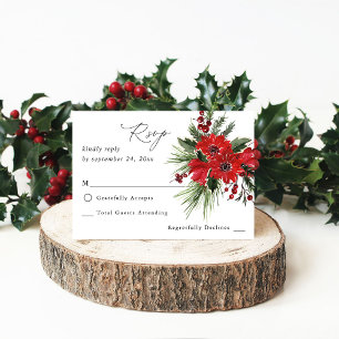 Christmas Berries & Pine Red Floral4B no Meal RSVP