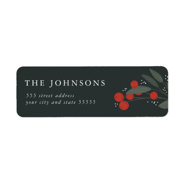 Christmas Berries Return Address Label (Front)