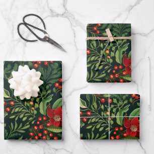 Christmas Berries Wrapping Paper Sheet