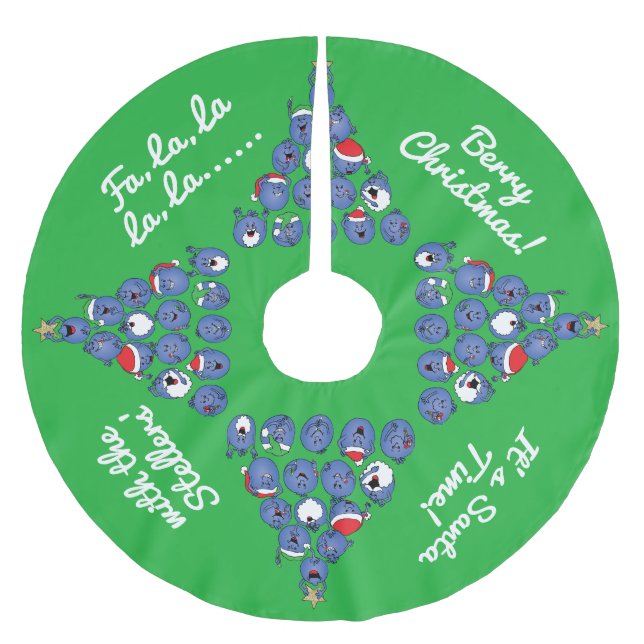 Christmas Berry Christmas Brushed Polyester Tree Skirt (Front)