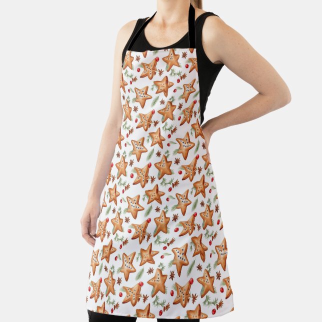 Christmas Berry Cinnamon Bread Seamless Pattern Apron (Insitu)