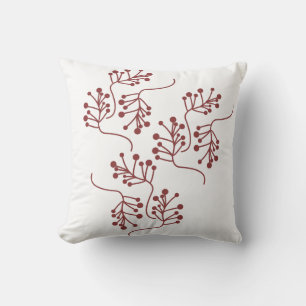 Christmas Berry Sprigs Red Branches Festive Cushion