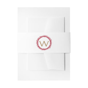 Christmas berry wreath monogram belly bands invitation belly band