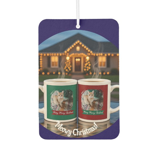 Christmas, Best Cat Ever , Cat Photo ,  Car Air Freshener (Front)