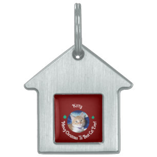 Christmas, Best Cat Ever , Cat Photo ,  Pet ID Tag