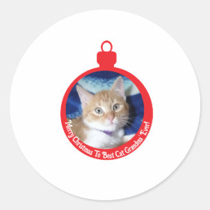 Christmas, Best Cat Grandma' , Classic Round Sticker